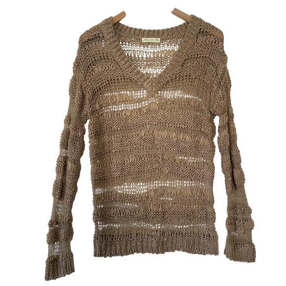 Anthropologie Staring At Stars Open-Knit Sweater Fisherman Coastal Size Small - Picture 1 of 7
